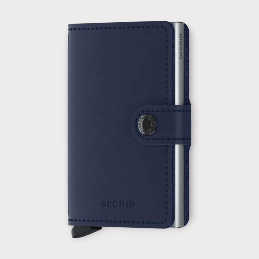 Secrid Miniwallet In Leather Navy
